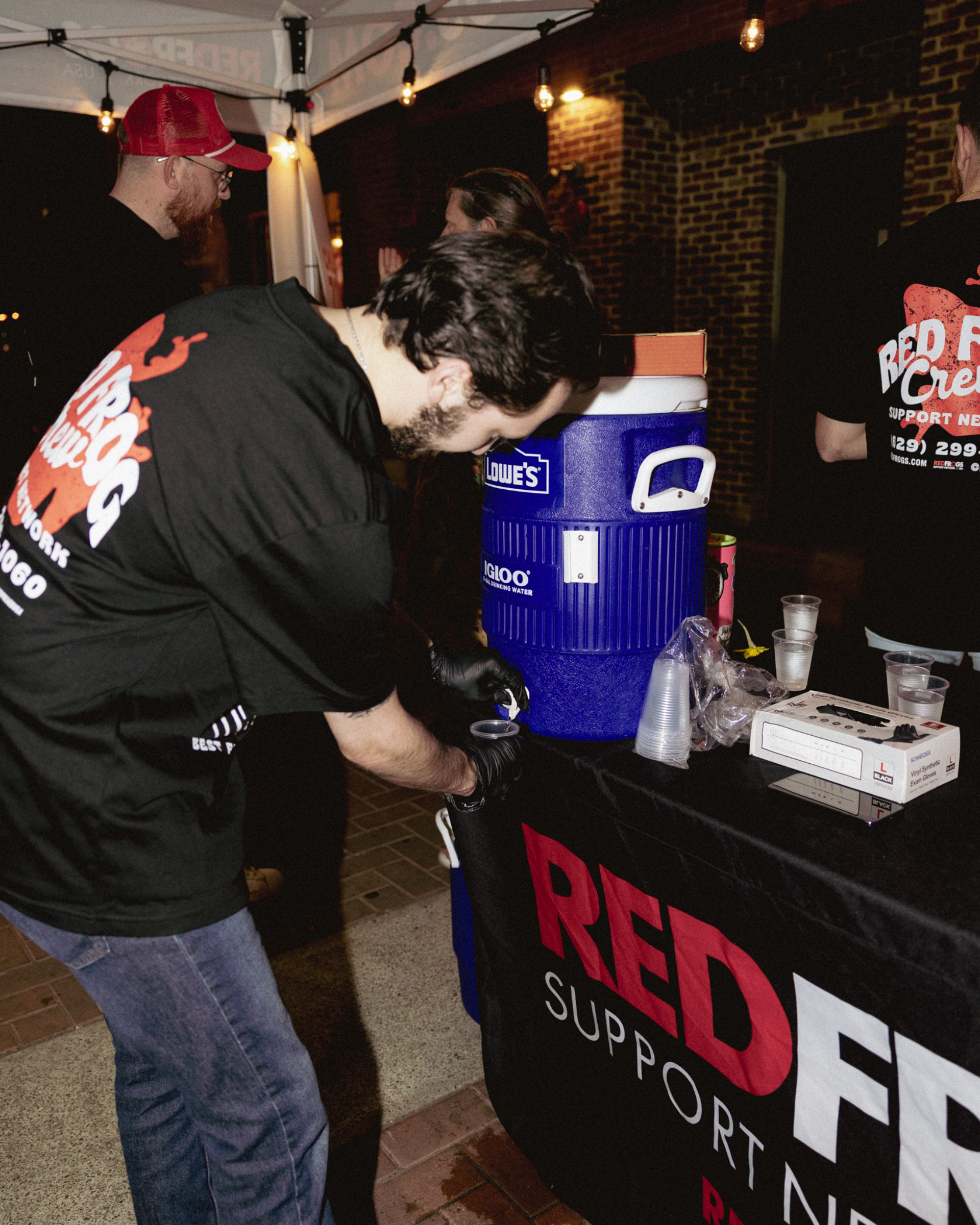 Red Frogs water cooler